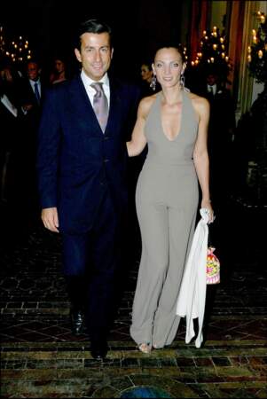 Cyril Karaoglan et Alejandra di Andia lors de la soirée de mariage de Clotilde Courau et Emmanuel-Philibert de Savoie, au palais Ruspoli, le 25 septembre 2003